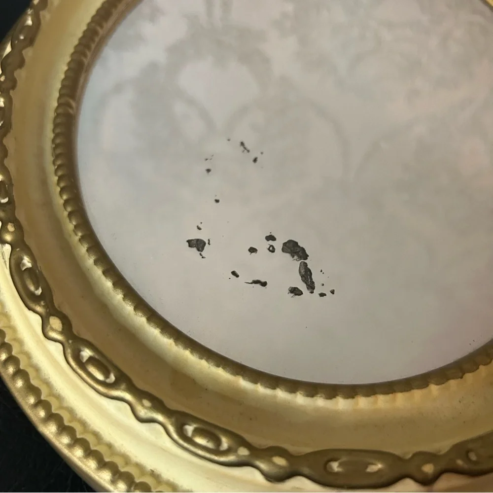Vintage lightweight mirror with gold cream frame very good condition